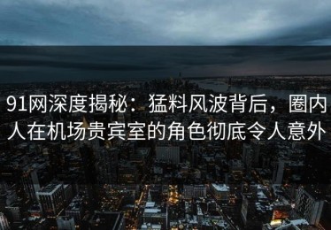 91网深度揭秘：猛料风波背后，圈内人在机场贵宾室的角色彻底令人意外