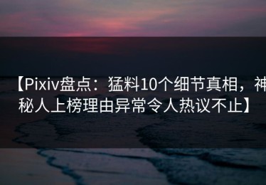 【Pixiv盘点：猛料10个细节真相，神秘人上榜理由异常令人热议不止】
