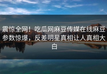 震惊全网！吃瓜网麻豆传媒在线麻豆参数惊爆，反差明星真相让人真相大白