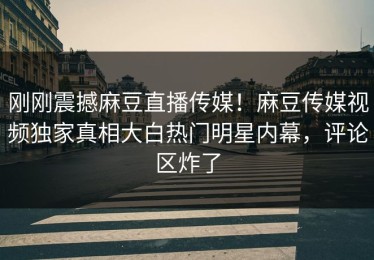 刚刚震撼麻豆直播传媒！麻豆传媒视频独家真相大白热门明星内幕，评论区炸了
