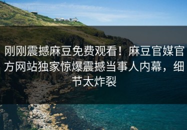 刚刚震撼麻豆免费观看！麻豆官媒官方网站独家惊爆震撼当事人内幕，细节太炸裂