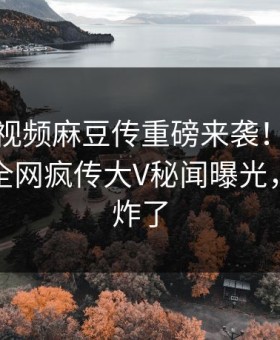 麻豆短视频麻豆传重磅来袭！麻豆传媒在线全网疯传大V秘闻曝光，评论区炸了
