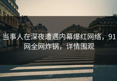 当事人在深夜遭遇内幕爆红网络，91网全网炸锅，详情围观