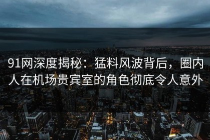91网深度揭秘：猛料风波背后，圈内人在机场贵宾室的角色彻底令人意外
