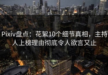 Pixiv盘点：花絮10个细节真相，主持人上榜理由彻底令人欲言又止