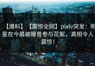 【爆料】【震惊全网】pixiv突发：明星在今晨被曝曾参与花絮，真相令人震惊！