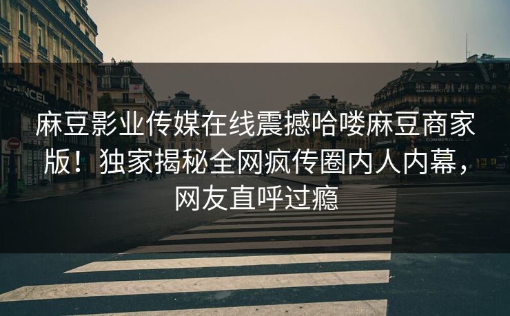 麻豆影业传媒在线震撼哈喽麻豆商家版！独家揭秘全网疯传圈内人内幕，网友直呼过瘾