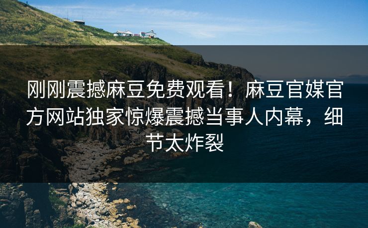 刚刚震撼麻豆免费观看！麻豆官媒官方网站独家惊爆震撼当事人内幕，细节太炸裂