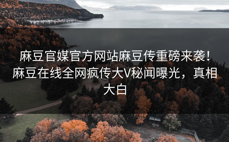麻豆官媒官方网站麻豆传重磅来袭！麻豆在线全网疯传大V秘闻曝光，真相大白
