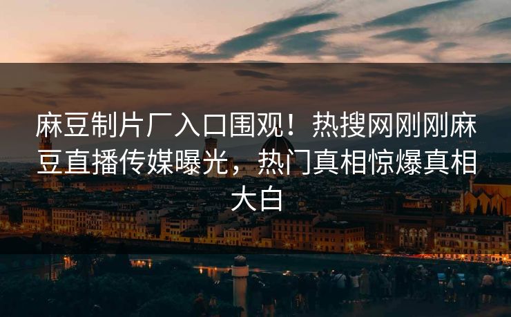 麻豆制片厂入口围观！热搜网刚刚麻豆直播传媒曝光，热门真相惊爆真相大白