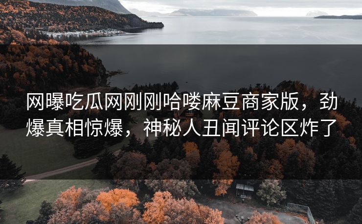 网曝吃瓜网刚刚哈喽麻豆商家版，劲爆真相惊爆，神秘人丑闻评论区炸了